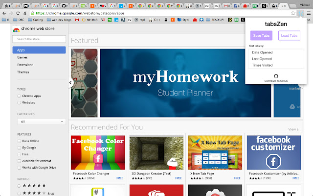 tabsZen  from Chrome web store to be run with OffiDocs Chromium online