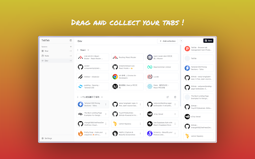 TabTab Home Page  from Chrome web store to be run with OffiDocs Chromium online