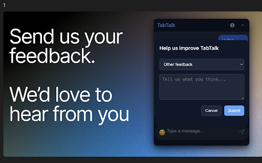 TabTalk  from Chrome web store to be run with OffiDocs Chromium online