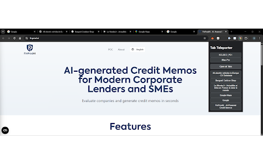 Tab Teleporter  from Chrome web store to be run with OffiDocs Chromium online