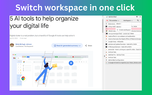 tabVertikal vertical tabs  from Chrome web store to be run with OffiDocs Chromium online