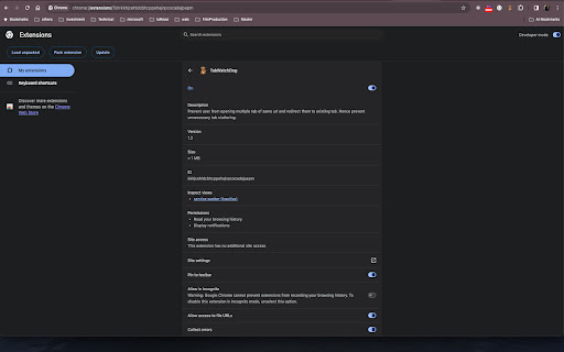 TabWatchDog  from Chrome web store to be run with OffiDocs Chromium online