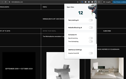 TabZilla  from Chrome web store to be run with OffiDocs Chromium online