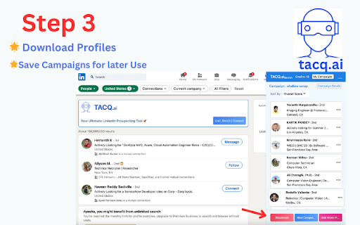 TACQ AI | Linkedin Prospecting  from Chrome web store to be run with OffiDocs Chromium online