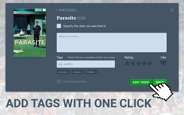 Tagger for Letterboxd da Chrome Web Store para ser executado com OffiDocs Chromium online