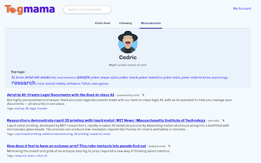 Tagmama: tag the web  from Chrome web store to be run with OffiDocs Chromium online