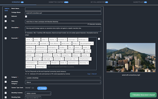 TagMyClip AI Video Metadata Generator  from Chrome web store to be run with OffiDocs Chromium online