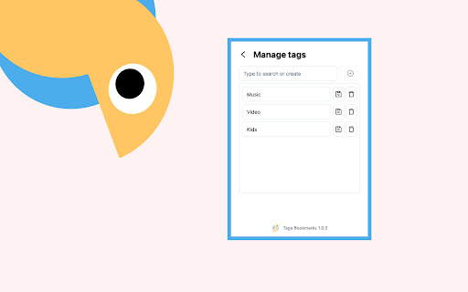 Tags Bookmarks  from Chrome web store to be run with OffiDocs Chromium online