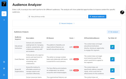 Tailor AI: Tailored Pages. Smarter Campaigns. Real Results  from Chrome web store to be run with OffiDocs Chromium online