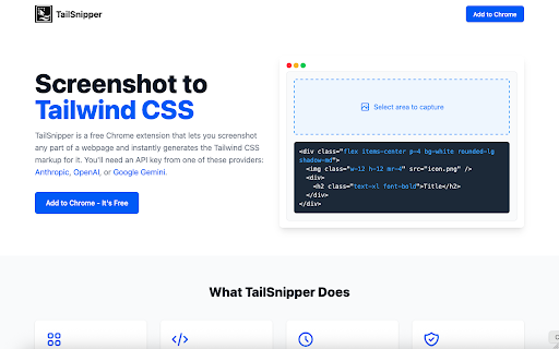 TailSnipper  from Chrome web store to be run with OffiDocs Chromium online