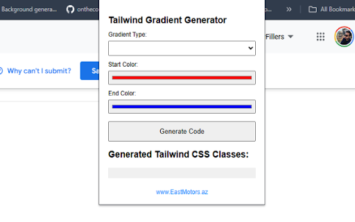Tailwind Gradient  from Chrome web store to be run with OffiDocs Chromium online