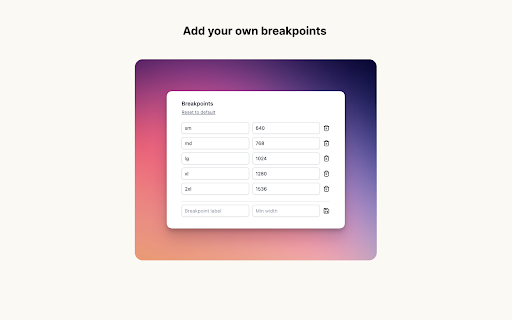Tailwind responsive breakpoint display  from Chrome web store to be run with OffiDocs Chromium online