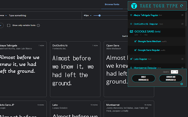 Take Your Type  from Chrome web store to be run with OffiDocs Chromium online