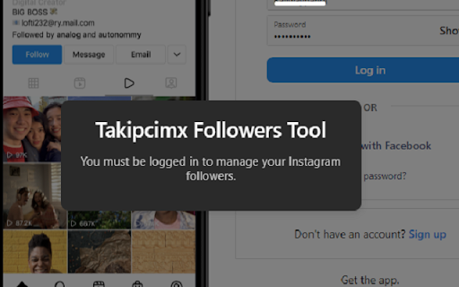 Takipcimx Followers Tool  from Chrome web store to be run with OffiDocs Chromium online