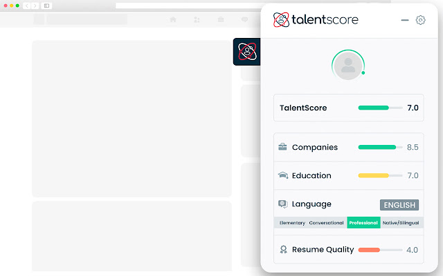TalentScore  from Chrome web store to be run with OffiDocs Chromium online