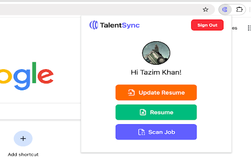 TalentSync  from Chrome web store to be run with OffiDocs Chromium online