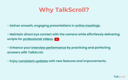 TalkScroll | Master Your Meetings  from Chrome web store to be run with OffiDocs Chromium online