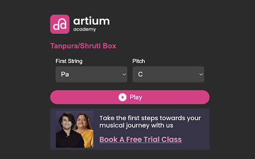 Tanpura Tool by Artium Academy  from Chrome web store to be run with OffiDocs Chromium online