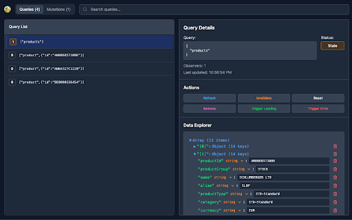 TanStack Query DevTools  from Chrome web store to be run with OffiDocs Chromium online