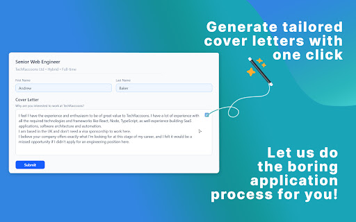 Tap Apply Autofill job applications with AI  from Chrome web store to be run with OffiDocs Chromium online