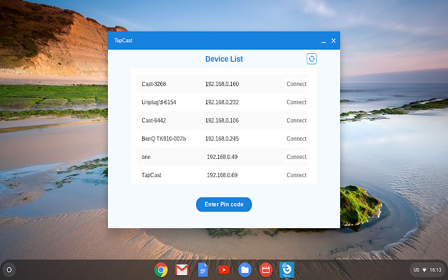 TapCast  from Chrome web store to be run with OffiDocs Chromium online