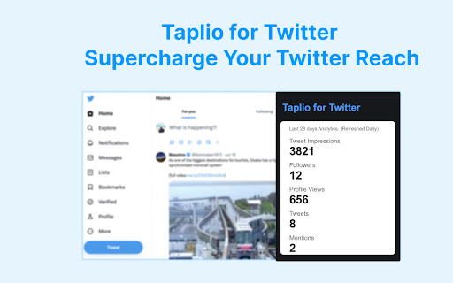Taplio for Twitter  from Chrome web store to be run with OffiDocs Chromium online