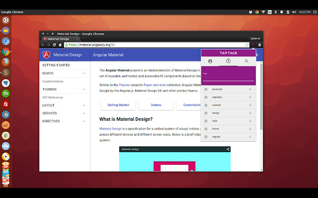 TapTack  from Chrome web store to be run with OffiDocs Chromium online