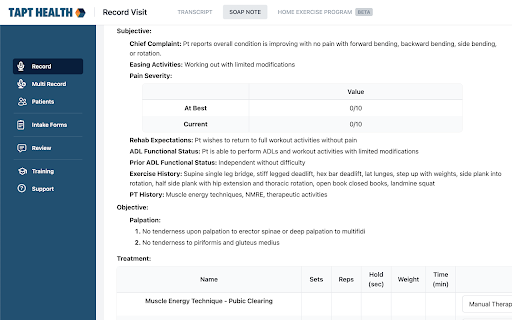 Tapt Health  from Chrome web store to be run with OffiDocs Chromium online