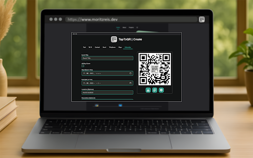 TapToQR  from Chrome web store to be run with OffiDocs Chromium online