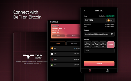 TAP Wallet  from Chrome web store to be run with OffiDocs Chromium online