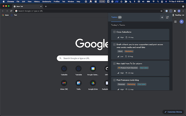 Taskable  from Chrome web store to be run with OffiDocs Chromium online