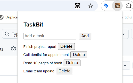 TaskBit  from Chrome web store to be run with OffiDocs Chromium online