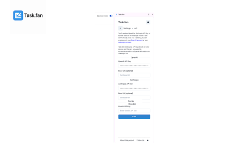 Task.fan  from Chrome web store to be run with OffiDocs Chromium online