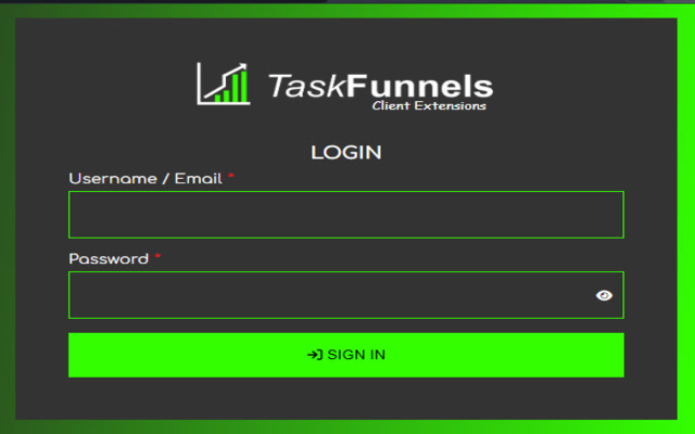 TaskFunnels Client  from Chrome web store to be run with OffiDocs Chromium online