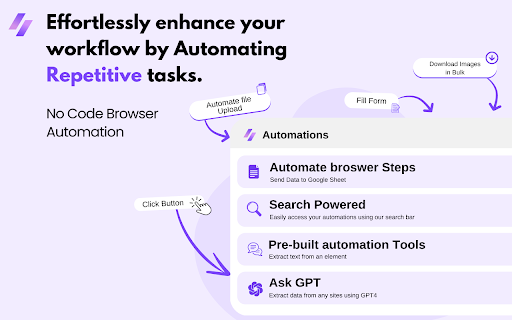 TaskLabs AI Browser Automation: Easiest Way to Automate Your Web Workflows  from Chrome web store to be run with OffiDocs Chromium online