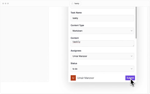 Taskly extension  from Chrome web store to be run with OffiDocs Chromium online
