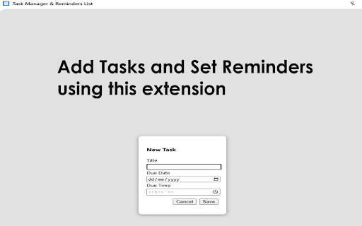 Task Manager  Reminders List  from Chrome web store to be run with OffiDocs Chromium online