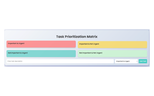 Task Prioritization Matrix  from Chrome web store to be run with OffiDocs Chromium online