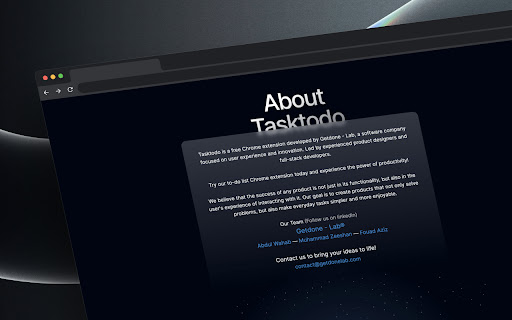 TaskTodo — Manage your today tasks on new tab from Chrome web store to be run with OffiDocs Chromium online TaskTodo — Manage your today tasks on new tab from Chrome web store to be run with OffiDocs Chromium online