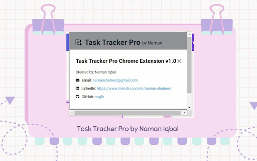 Task Tracker Pro  from Chrome web store to be run with OffiDocs Chromium online
