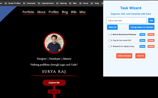 Task Wizard  from Chrome web store to be run with OffiDocs Chromium online