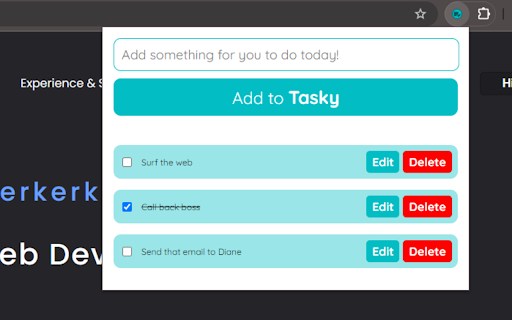 Tasky  from Chrome web store to be run with OffiDocs Chromium online