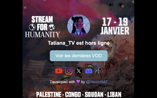Tatiana_TV Twitch  YouTube Notifications  from Chrome web store to be run with OffiDocs Chromium online