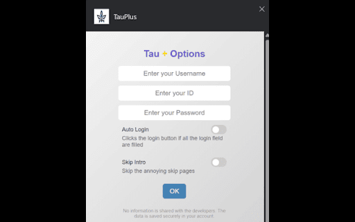 Tau+  from Chrome web store to be run with OffiDocs Chromium online