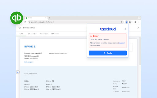 TaxCloud for QuickBooks Online  from Chrome web store to be run with OffiDocs Chromium online