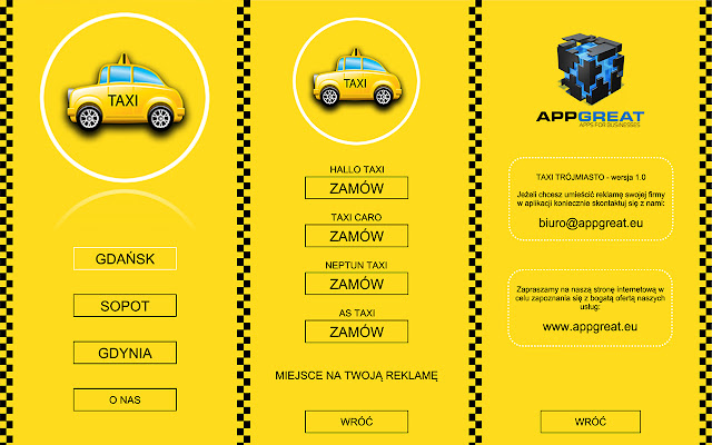 Taxi Gdańsk Sopot Gdynia ze sklepu internetowego Chrome do uruchomienia z OffiDocs Chromium online