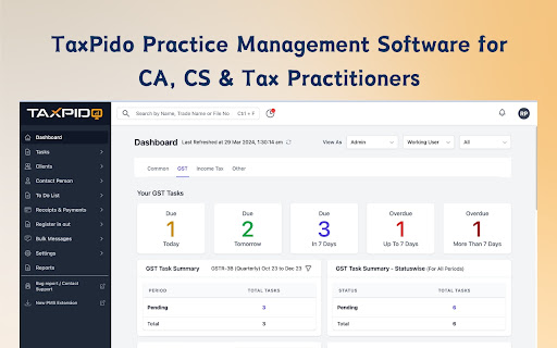 TaxPido PMS  from Chrome web store to be run with OffiDocs Chromium online