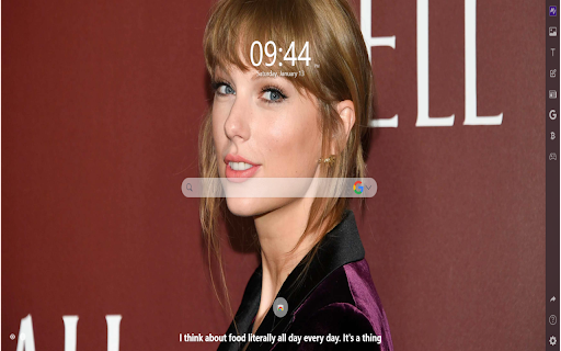 Taylor Swift MeaVana  from Chrome web store to be run with OffiDocs Chromium online