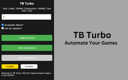 TB Turbo  from Chrome web store to be run with OffiDocs Chromium online