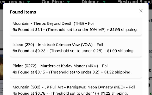 TCG Dealy  from Chrome web store to be run with OffiDocs Chromium online